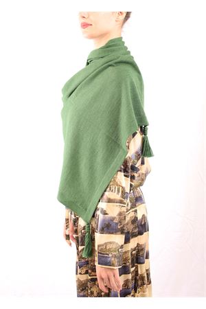 Stola in lana verde Art Tricot | STOLAPONPONVERDE